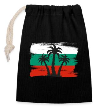 Bulgarien Flagge Bulgarische Fahne Goldstrand - Verschließbarer Geschenkbeutel aus Baumwolle (14x20cm) - Schwarz - Vorne