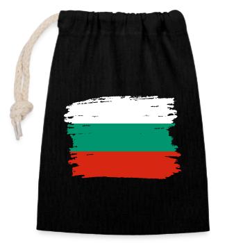 Bulgarien Flagge Bulgarische Fahne Goldstrand - Verschließbarer Geschenkbeutel aus Baumwolle (14x20cm) - Schwarz - Vorne