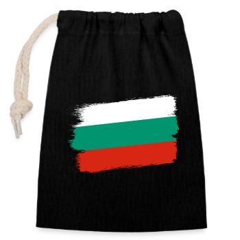 Bulgarien Flagge Bulgarische Fahne Goldstrand - Verschließbarer Geschenkbeutel aus Baumwolle (14x20cm) - Schwarz - Vorne