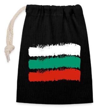 Bulgarien Flagge Bulgarische Fahne Goldstrand - Verschließbarer Geschenkbeutel aus Baumwolle (14x20cm) - Schwarz - Vorne