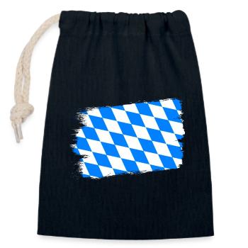 Bayern Flagge Used Look Bayerische Fahne Vintage - Verschließbarer Geschenkbeutel aus Baumwolle (14x20cm) - Navy - Vorne
