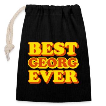 Georg First Name Funny Gift - Closable cotton gift bag (14x20cm) - black - Front
