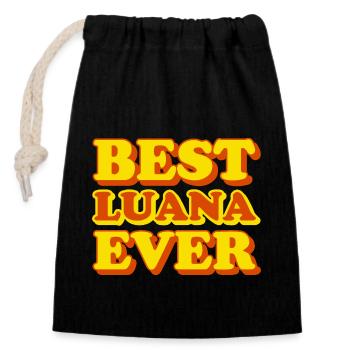 Luana First Name Funny Gift - Closable cotton gift bag (14x20cm) - black - Front