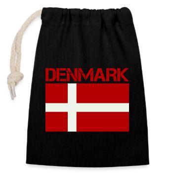 denmark - Verschließbarer Geschenkbeutel aus Baumwolle (14x20cm) - Schwarz - Vorne