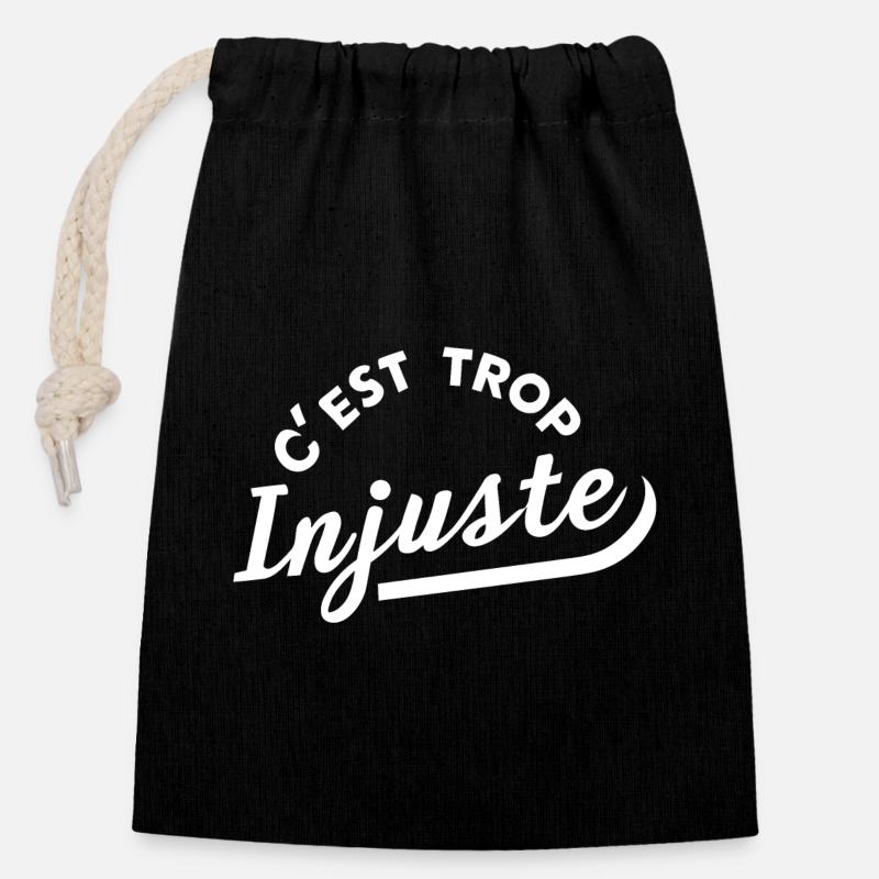 C'est trop injuste - Sac cadeau en coton avec cordon (14 x 20 cm) - noir