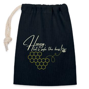 Chérie, sauve les abeilles - Retten Sie die Bienen - Sac cadeau en coton avec cordon (14 x 20 cm) - bleu marine - Devant
