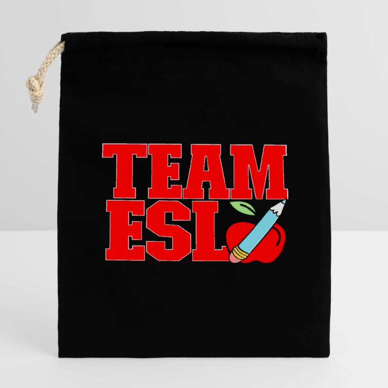 Professeur d’anglais langue seconde langue étrangère Sac cadeau en coton avec cordon (14 x 20 cm)