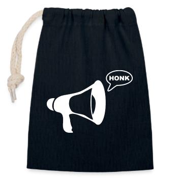 honk megafon - Verschließbarer Geschenkbeutel aus Baumwolle (14x20cm) - Navy - Vorne