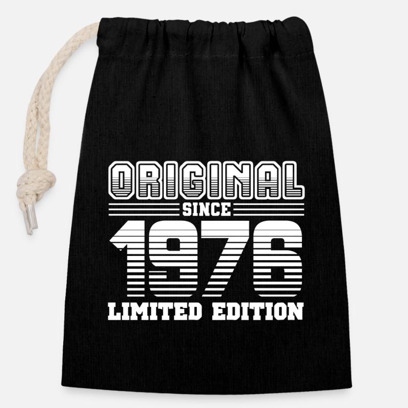 1976 - Closable cotton gift bag (14x20cm) - black