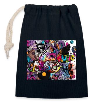 2 10 Original - Verschließbarer Geschenkbeutel aus Baumwolle (14x20cm) - Navy - Vorne