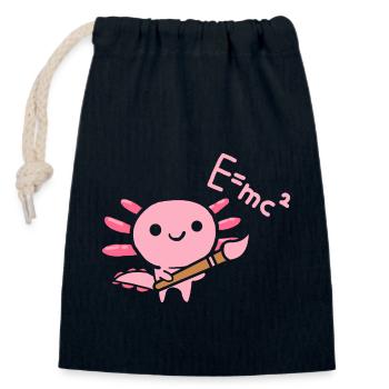 Axolotl smart - Closable cotton gift bag (14x20cm) - navy - Front