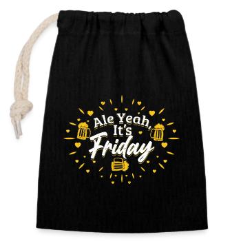 Ale Yeah, It’s Friday Homebrew Brewer Craft Beer - Verschließbarer Geschenkbeutel aus Baumwolle (14x20cm) - Schwarz - Vorne