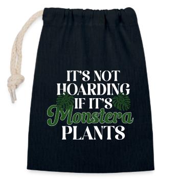 Monstera Deliciosa Albo Plante d’intérieur botanique - Sac cadeau en coton avec cordon (14 x 20 cm) - bleu marine - Devant