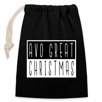 Blagues Noël Vacances Fun Musculation - Sac cadeau en coton avec cordon (14 x 20 cm) - noir - Devant