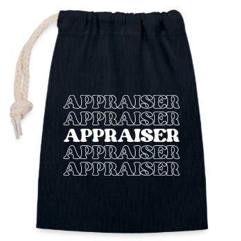 Appraiser Evaluator Appraiser Assessor Valuer - Closable cotton gift bag (14x20cm) - navy - Front