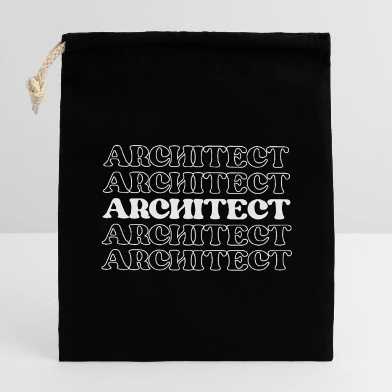 Architect Designer Planner Creator Engineer Closable cotton gift bag (14x20cm)