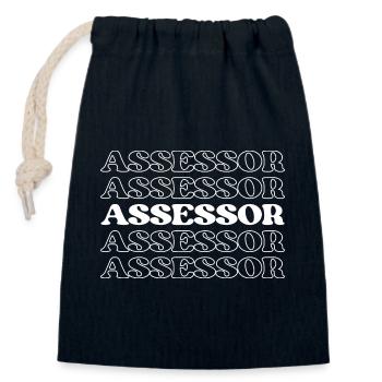 Assessor Valuer Assessor Appraiser Estimator - Closable cotton gift bag (14x20cm) - navy - Front
