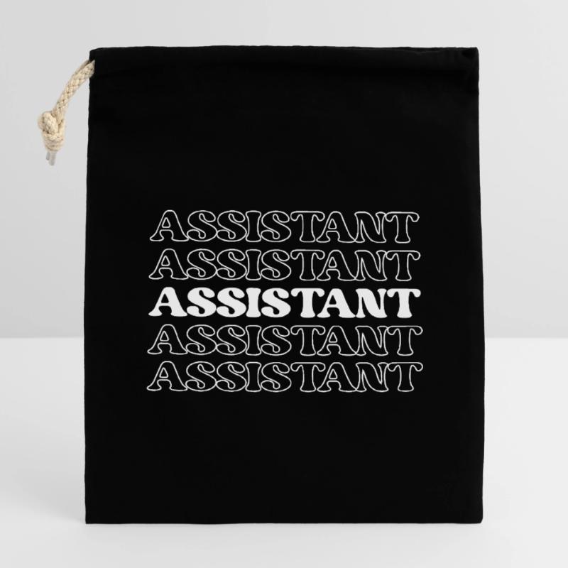 Assistante Assistante Assistante Aide Supportrice Sac cadeau en coton avec cordon (14 x 20 cm)