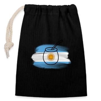 I love Argentina - - Closable cotton gift bag (14x20cm) - black - Front