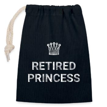 Retired Princess - Closable cotton gift bag (14x20cm) - navy - Front