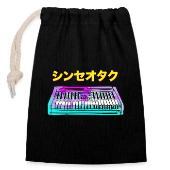 SYNTH GEEK JAPANESE - Closable cotton gift bag (14x20cm) - black - Front