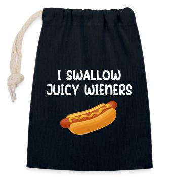 Ich schlucke Saftige Wieners Sarkastische Familie Lustig - Verschließbarer Geschenkbeutel aus Baumwolle (14x20cm) - Navy - Vorne