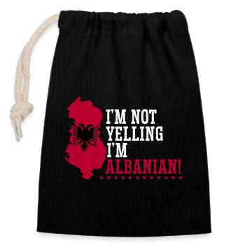 Albanian Flag Albanian Eagle Shqiponja - Closable cotton gift bag (14x20cm) - black - Front