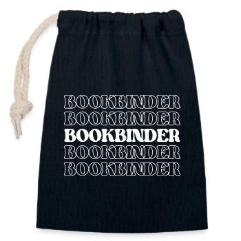 Bookbinder Binder Book Worker Book Mender Book - Closable cotton gift bag (14x20cm) - navy - Front
