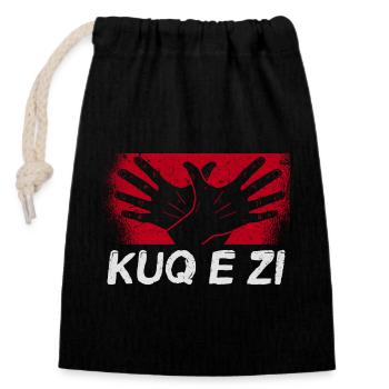 Albanian Flag Albanian Eagle Shqiponja - Closable cotton gift bag (14x20cm) - black - Front