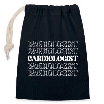 Cardiologue Cardiologue Cardiologue - Sac cadeau en coton avec cordon (14 x 20 cm) - bleu marine - Devant