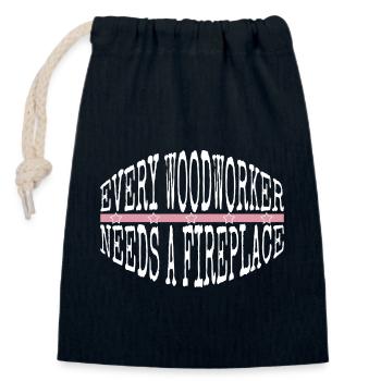 birthday present funny carpenter logging badge - Verschließbarer Geschenkbeutel aus Baumwolle (14x20cm) - Navy - Vorne