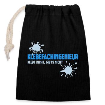 Klebefachingenieur - Prozessingenieur - Kleber - Verschließbarer Geschenkbeutel aus Baumwolle (14x20cm) - Schwarz - Vorne