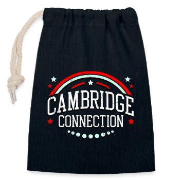 Cambridge Connection - Closable cotton gift bag (14x20cm) - navy - Front