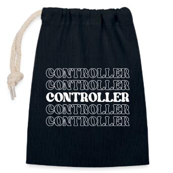 Controller Accountant Auditor Chief Financial - Closable cotton gift bag (14x20cm) - navy - Front