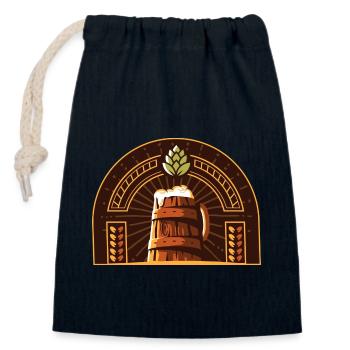 Logo de la bière - Sac cadeau en coton avec cordon (14 x 20 cm) - bleu marine - Devant