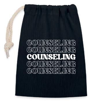 Counseling Guidance Therapy Psychotherapy - Closable cotton gift bag (14x20cm) - navy - Front
