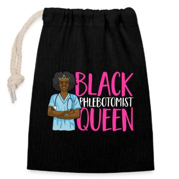 Phlebotomy Blood Draw Blood Nurse - Closable cotton gift bag (14x20cm) - black - Front