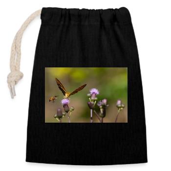 Fritillaire lavé à l’argent - Sac cadeau en coton avec cordon (14 x 20 cm) - noir - Devant