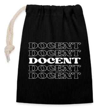 Docent Guide Teacher Instructor Lecturer - Closable cotton gift bag (14x20cm) - black - Front