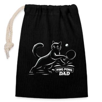Table Tennis Katze Pingpong Black Cat Dad Outfit - Closable cotton gift bag (14x20cm) - black - Front