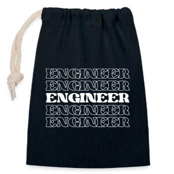 Engineer Designer Developer Technician Builder - Closable cotton gift bag (14x20cm) - navy - Front