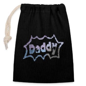 HerzefürDaddyII - Verschließbarer Geschenkbeutel aus Baumwolle (14x20cm) - Schwarz - Vorne