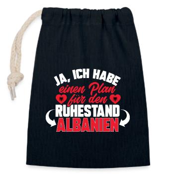Albanische Flagge Albanischer Adler Shqiponja - Verschließbarer Geschenkbeutel aus Baumwolle (14x20cm) - Navy - Vorne