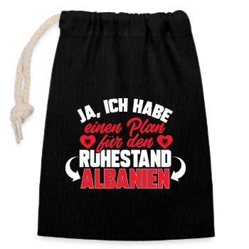 Albanische Flagge Albanischer Adler Shqiponja - Verschließbarer Geschenkbeutel aus Baumwolle (14x20cm) - Schwarz - Vorne