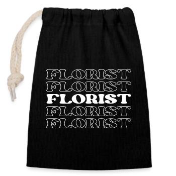 Florist Flower Arranger Floral Designer Flower - Closable cotton gift bag (14x20cm) - black - Front