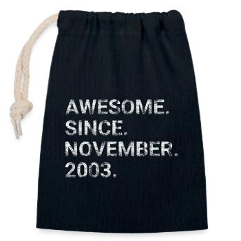 Awesome Since November 2003 - Closable cotton gift bag (14x20cm) - navy - Front