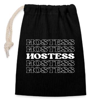 Hostess Presenter Anchor Speaker Broadcaster - Closable cotton gift bag (14x20cm) - black - Front