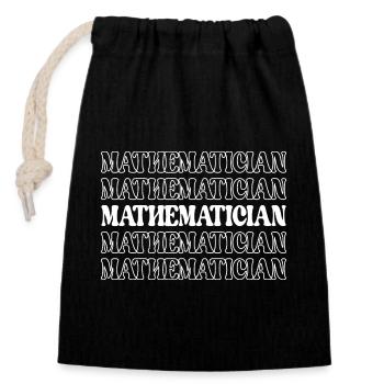 Mathematiker Mathe-Experte Mathe-Genie - Verschließbarer Geschenkbeutel aus Baumwolle (14x20cm) - Schwarz - Vorne