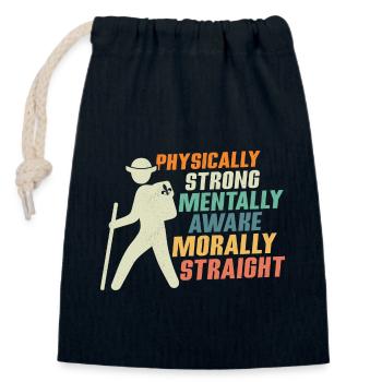 Scout Strength: Physical, Mental, Moral Tee - Verschließbarer Geschenkbeutel aus Baumwolle (14x20cm) - Navy - Vorne