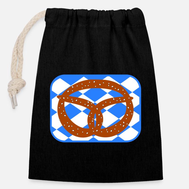 Bavarian Pretzels - Closable cotton gift bag (14x20cm) - black